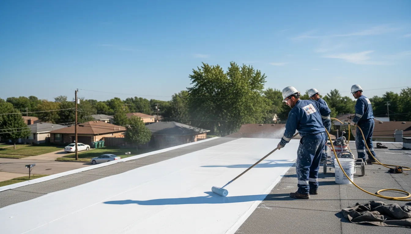 Commercial roof coating in Thomson, IL near me